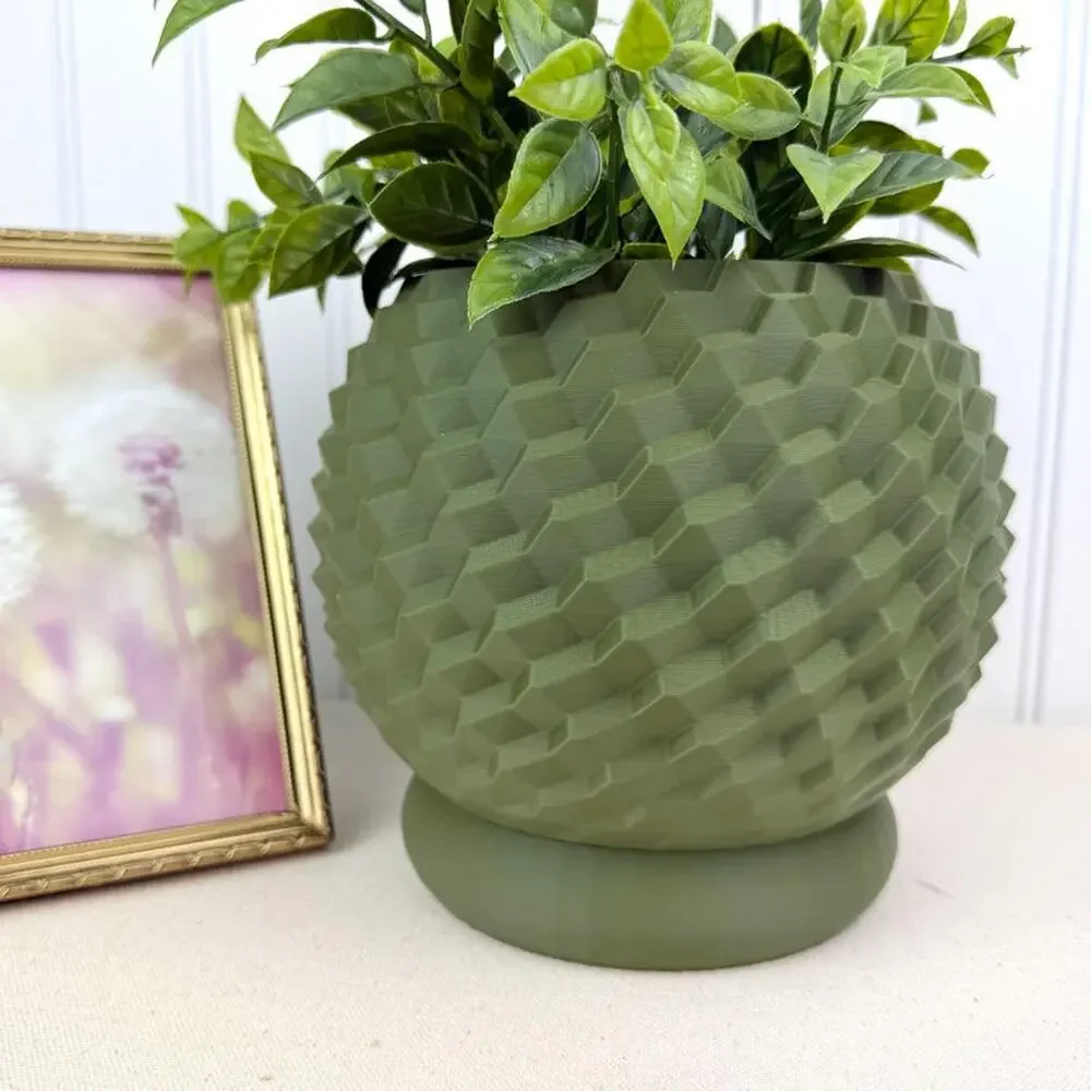 The Cobble Planter, Indoor Flower Pot, Tabletop Planter, Geometric Pattern